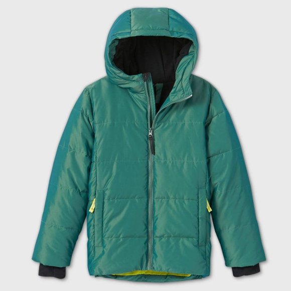 All in Motion Unisex Puffer Jacket - Extendable Sleeves, Green, XS - Picture 1 of 7